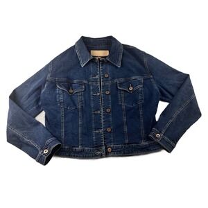 Y2K Christopher Blue Jean Jacket Men L Blue Regular Fit Denim Button Front Urban